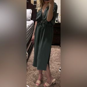 Tyche Olive Midi Dress, size small
